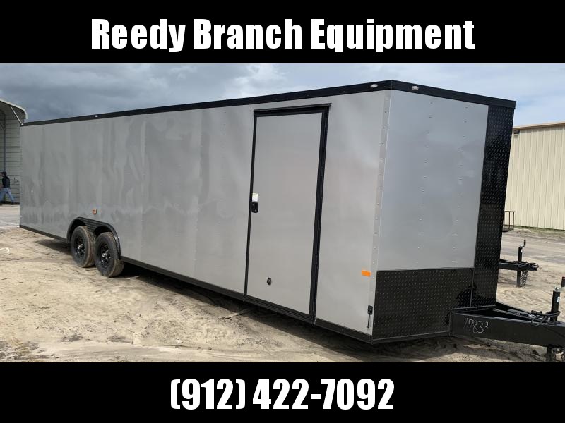 New 8.5x28-5200lb Silver Frost Blackout Package Enclosed Cargo Trailer New 8.5x28-5200lb Silver Frost Blackout Package Enclosed Cargo Trailer