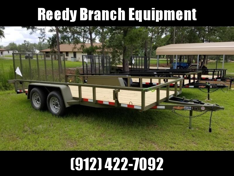 2019(OLIVE GREEN) 16 FOOT HEAVY DUTY 11 GAUGE TUBING RAILS (7000GVWR) Down 2 Earth Trailers DTE8216UT3.5B Utility Trailer 2019(OLIVE GREEN) 16 FOOT HEAVY DUTY 11 GAUGE TUBING RAILS (7000GVWR) Down 2 Earth Trailers DTE8216UT3.5B Utility Trailer
