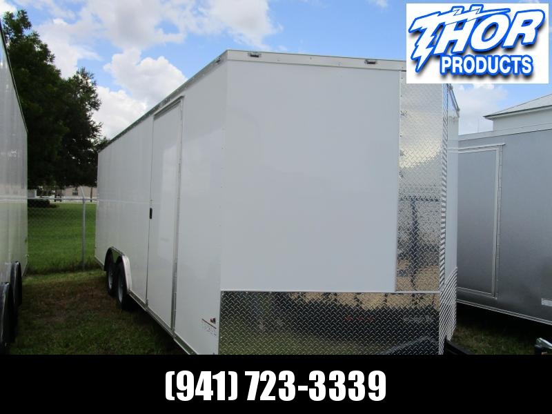 8.5 X 20 V-nose 7K Car / Racing Trailer White w/60" tongue and Ramp 8.5 X 20 V-nose 7K Car / Racing Trailer White w/60" tongue and Ramp