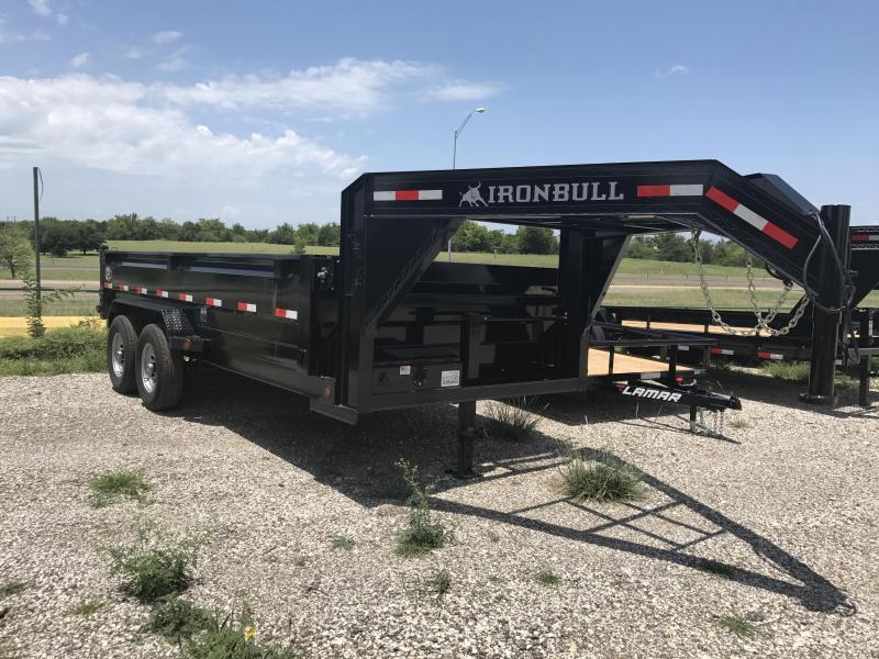 Iron Bull 83x16 3 ft sides GOOSE NECK DUMP TRAILER POWDER COATED WITH TARP AND RAMP Iron Bull 83x16 3 ft sides GOOSE NECK DUMP TRAILER POWDER COATED WITH TARP AND RAMP