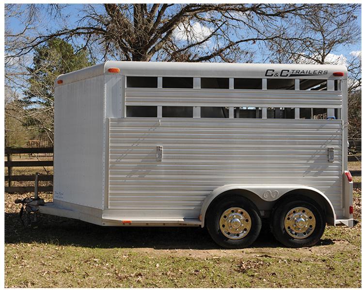 2001 C and C 7 x 14 Aluminum 2 Horse Slant Bumper Pull Trailer 2001 C and C 7 x 14 Aluminum 2 Horse Slant Bumper Pull Trailer