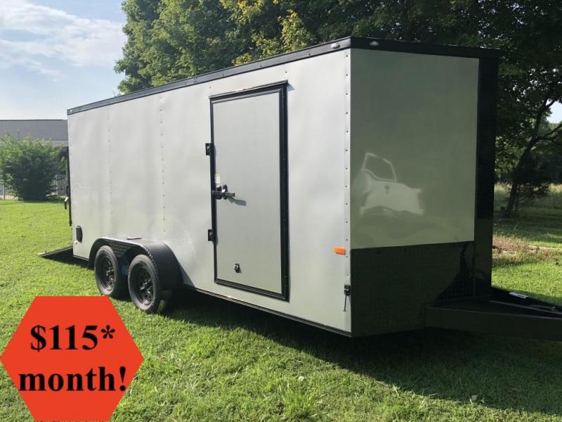 2019 Rock Solid Cargo 7X16 LOADED SILVER BLACKOUT Enclosed Cargo Trailer 2019 Rock Solid Cargo 7X16 LOADED SILVER BLACKOUT Enclosed Cargo Trailer