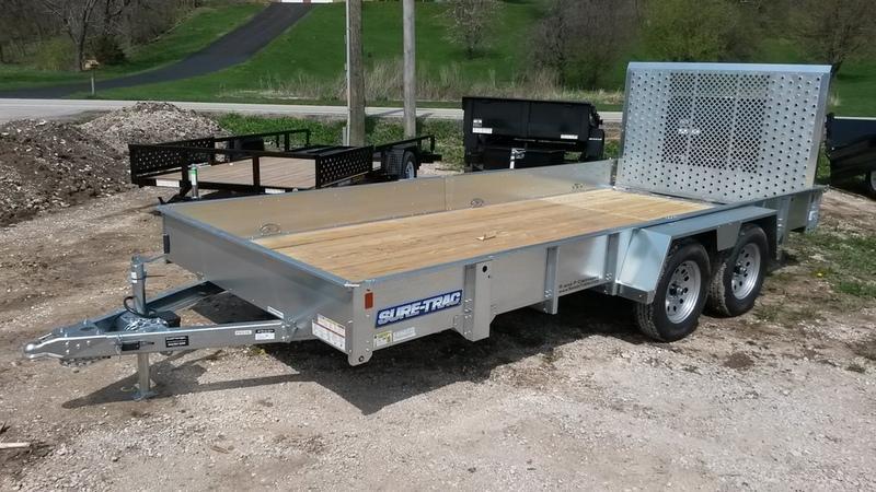 2019 Sure-Trac 7x16 Galvanized High Side Utility w/Fold Flat Gate 7k 2019 Sure-Trac 7x16 Galvanized High Side Utility w/Fold Flat Gate 7k