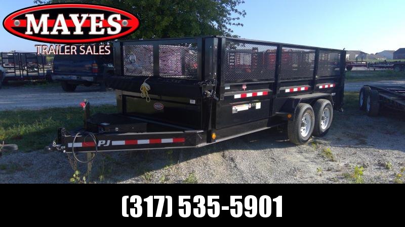 Used 2019 83x16 TA PJ Trailers DJ162 Dump Trailer - 24 Inch Sides with 3 way Gate plus 24 Inch Mesh Sides - 6 Inch Cylinder Upgrade (GVW: 14000) Used 2019 83x16 TA PJ Trailers DJ162 Dump Trailer - 24 Inch Sides with 3 way Gate plus 24 Inch Mesh Sides - 6 Inch Cylinder Upgrade (GVW: 14000)