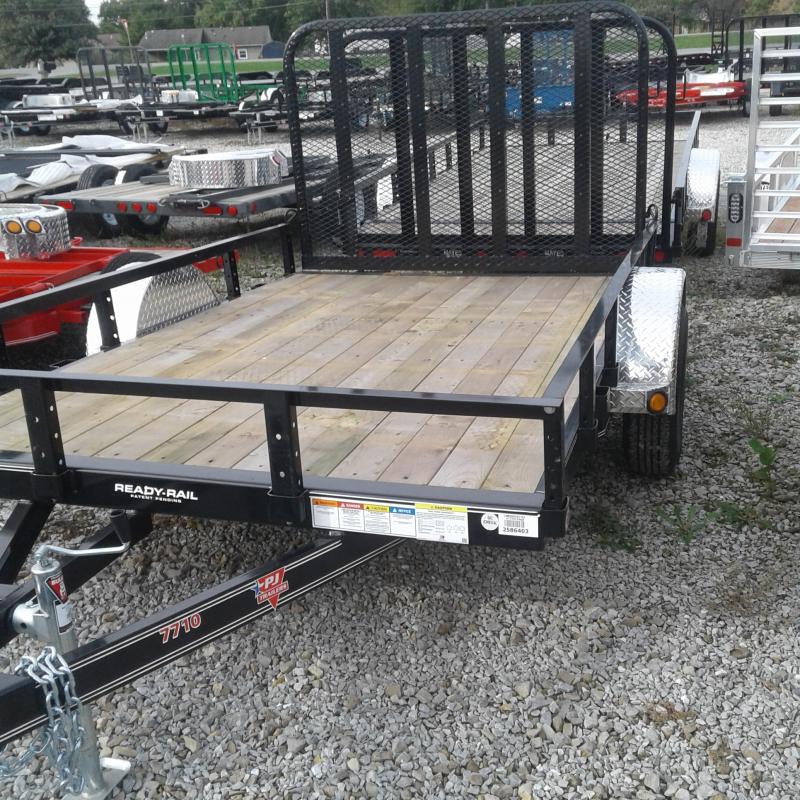 2019 77x10 PJ Trailers U7 77" Single Axle Channel Utility Trailer - Straight Deck w/ 4' Fold-up Gate (GVW: 2995) 2019 77x10 PJ Trailers U7 77" Single Axle Channel Utility Trailer - Straight Deck w/ 4' Fold-up Gate (GVW: 2995)