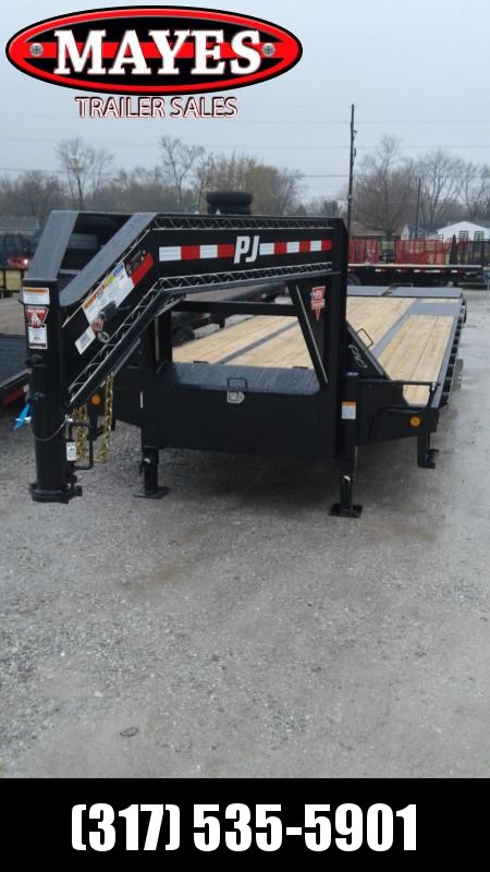 2019 102x32 (27+5) Low Pro Flatdeck Gooseneck PJ Trailers LD322 Flatbed Trailer- With Duals (GVW: 25000) 2019 102x32 (27+5) Low Pro Flatdeck Gooseneck PJ Trailers LD322 Flatbed Trailer- With Duals (GVW: 25000)