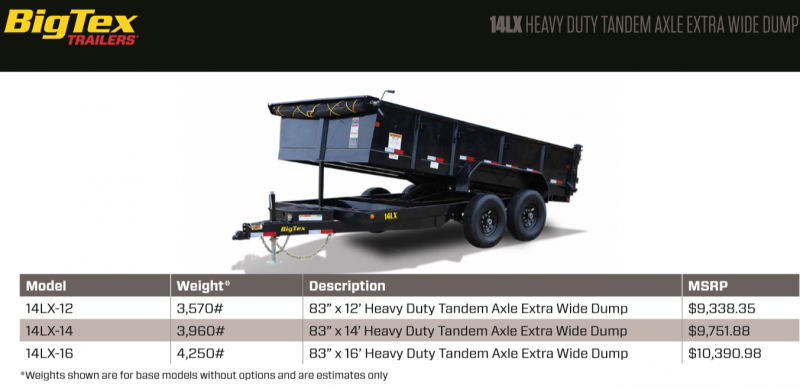 2019 Big Tex Trailers 14LX-14 P/JACK Dump Trailer 2019 Big Tex Trailers 14LX-14 P/JACK Dump Trailer