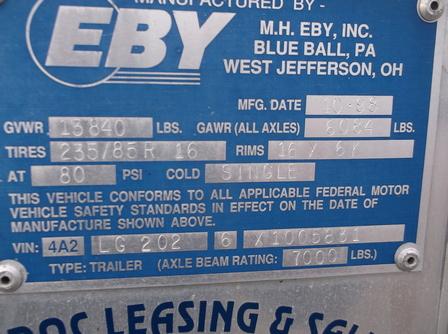 1999 Eby Horse Trailer 1999 Eby Horse Trailer