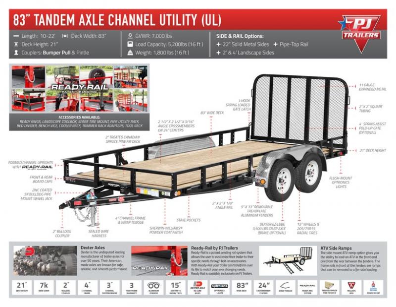 2019 Pj 7x16 Ready Rail 7k Red 2019 Pj 7x16 Ready Rail 7k Red
