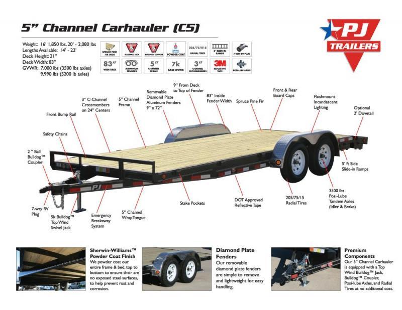 2019 PJ Trailers Heavy Duty Car Hauler Trailer w/ Ramps #0175 2019 PJ Trailers Heavy Duty Car Hauler Trailer w/ Ramps #0175