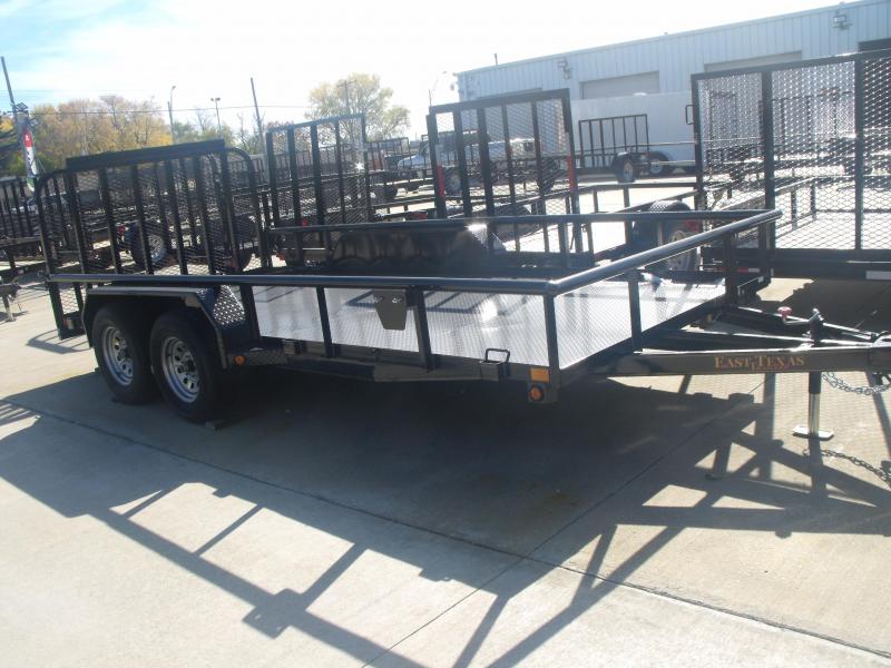 ALL Steel Utility Trailer 83 X 16 Pipe Rail Top Spring Assisted Gate ALL Steel Utility Trailer 83 X 16 Pipe Rail Top Spring Assisted Gate