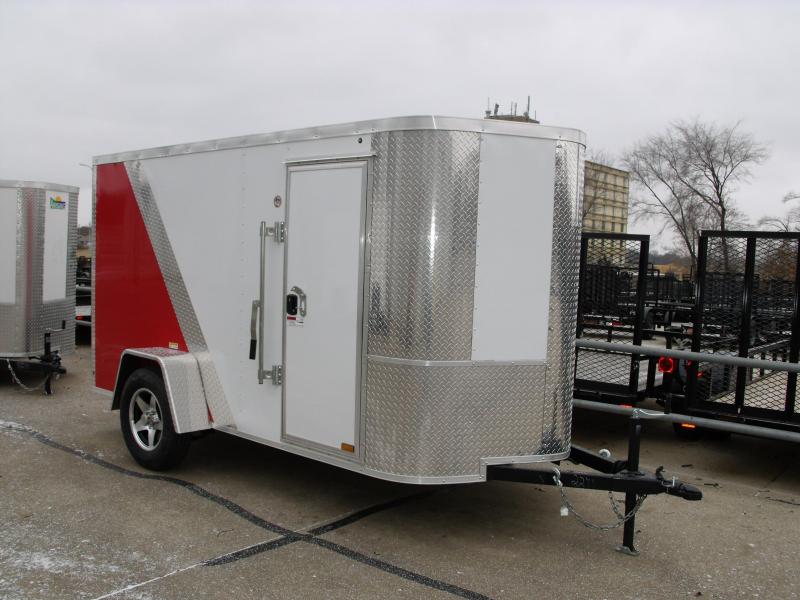 Enclosed Trailer 5 X 10 Ramp 5' 6" Interior Height Two Tone Color White/Red Enclosed Trailer 5 X 10 Ramp 5' 6" Interior Height Two Tone Color White/Red
