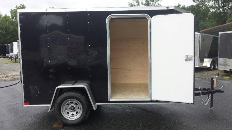 Wells Cargo VG Series 6' x 10' V-Nose Black Cargo Trailer w/ Ramp Wells Cargo VG Series 6' x 10' V-Nose Black Cargo Trailer w/ Ramp