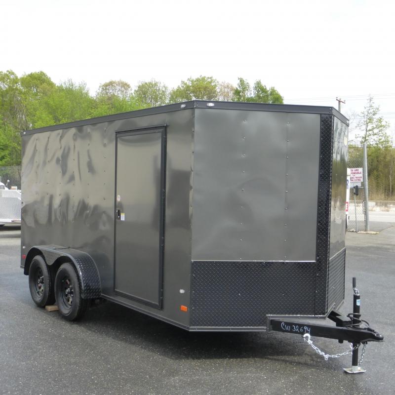 Diamond Cargo 7' x 14' Charcoal Enclosed Cargo Trailer with Ramp & Blackout Package Diamond Cargo 7' x 14' Charcoal Enclosed Cargo Trailer with Ramp & Blackout Package
