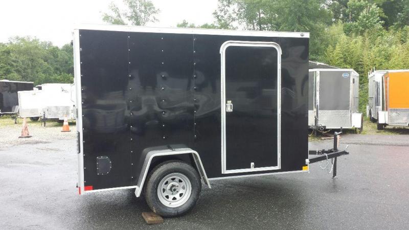 Wells Cargo VG Series 6' x 12' V-Nose Black Enclosed Trailer w/ Ramp Wells Cargo VG Series 6' x 12' V-Nose Black Enclosed Trailer w/ Ramp