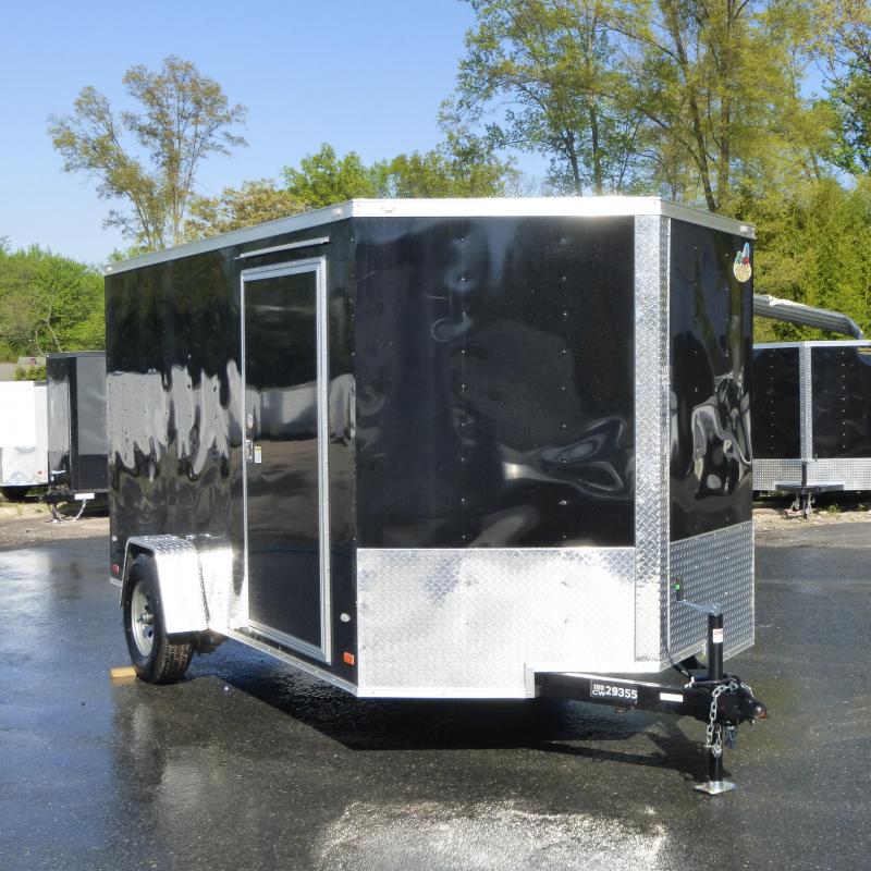 Covered Wagon 7x12SA Black Enclosed Cargo Trailer with Ramp & Braking Axle Covered Wagon 7x12SA Black Enclosed Cargo Trailer with Ramp & Braking Axle