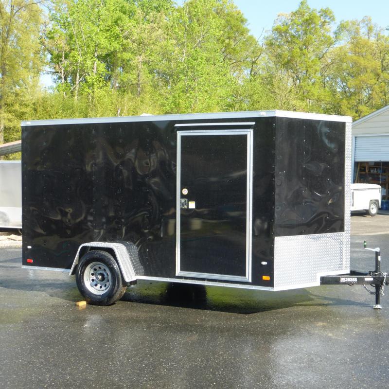 Covered Wagon 7x12SA Black Enclosed Cargo Trailer with Ramp & Braking